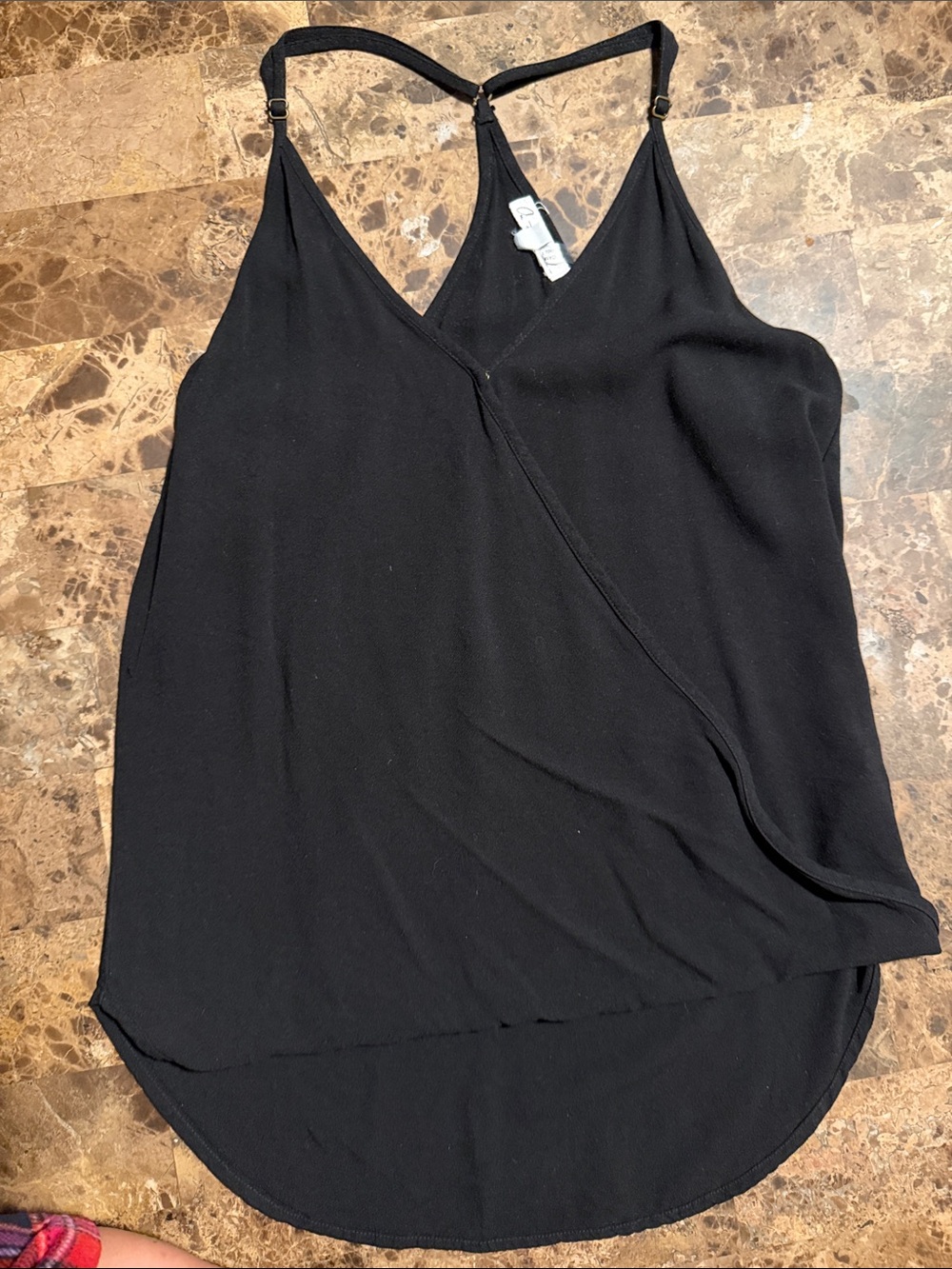 On The Road Black V-Neck Wrap-Style Cami size Xs